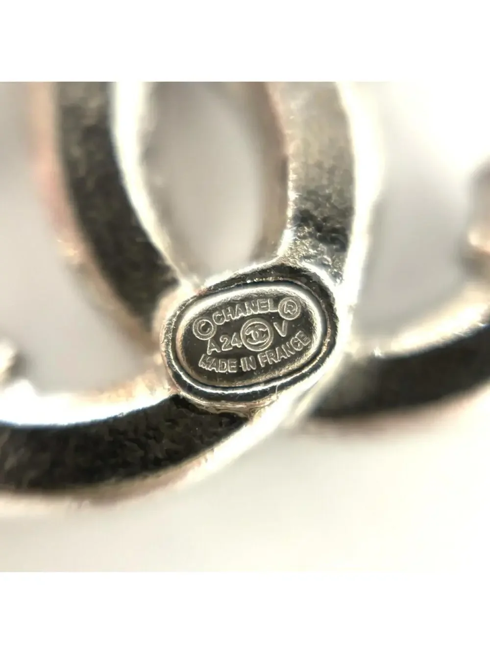 Chanel Cc Logo Earrings Sterling Silver #327460C93B
